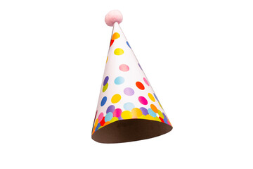 Colorful birthday cap isolated on white background