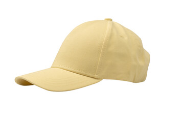 Yellow cap isolated on white background.