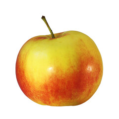 Ripe red and yellow apple isolated on white background. Full Depth of Field