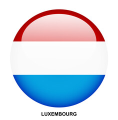 LUXEMBOURG flag button on white background