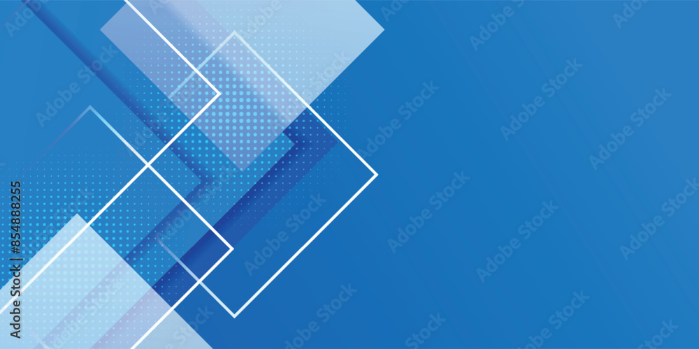 Poster modern business geometric background with blue polygons vector. bright navy blue dynamic abstract ve