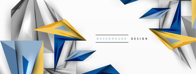 Minimal geometric abstract background. Low poly dynamic triangle design. Trendy techno business template for wallpaper, banner, background or landing