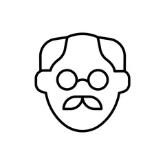 Grandfather outline icons, minimalist vector illustration ,simple transparent graphic element .Isolated on white background