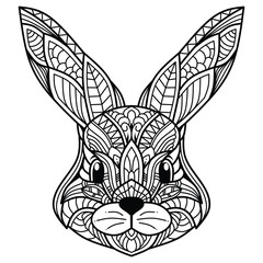 Hand drawn head of rabbit