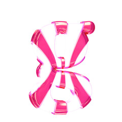 White symbol pink with thick straps. letter g