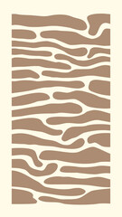 Cream pastel abstract background with brown wave line