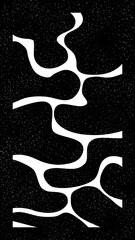 Black and white abstract background with wavy shapes