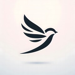 Fototapeta premium AI Generate of Flying Sparrow in Elegant Style with Minimal Geometric Form. Vector, Logo, Symbol. Businesses related to nature, vacational resort, travelling, tourism fashion, etc.