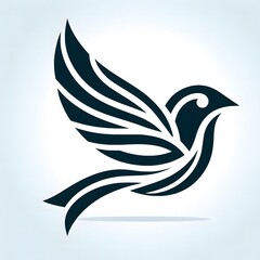 Obraz premium AI Generate of Flying Sparrow in Elegant Style with Minimal Geometric Form. Vector, Logo, Symbol. Businesses related to nature, vacational resort, travelling, tourism fashion, etc.