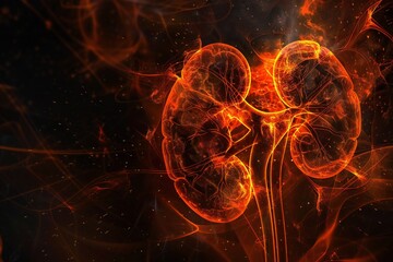 Abstract kidneys disease research background Generative Ai 