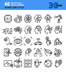 Artificial intelligence related icons