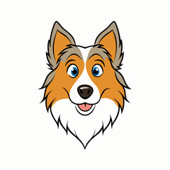 The cartoon head of a Shepherd dog,flat style vector illustration design.