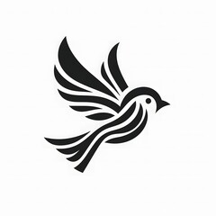 Obraz premium AI Generate of Flying Sparrow in Elegant Style with Minimal Geometric Form. Vector, Logo, Symbol. Businesses related to nature, vacational resort, travelling, tourism fashion, etc.