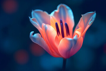 Abstract glowing flowers close-up illustration, abstract KV main visual business PPT background