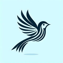 Obraz premium AI Generate of Flying Sparrow in Elegant Style with Minimal Geometric Form. Vector, Logo, Symbol. Businesses related to nature, vacational resort, travelling, tourism fashion, etc.