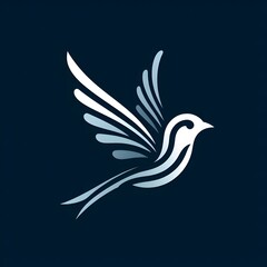 Obraz premium AI Generate of Flying Sparrow in Elegant Style with Minimal Geometric Form. Vector, Logo, Symbol. Businesses related to nature, vacational resort, travelling, tourism fashion, etc.