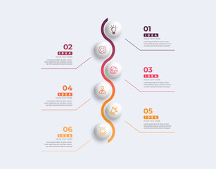 Modern minimalist elegant clean circular steps editable infographic design template vector