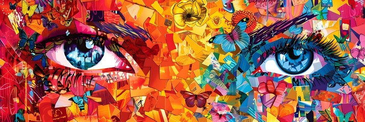Fototapeta premium Captivating Chromatic Interplay A Visually Arresting of the Boundless Realms of Digital