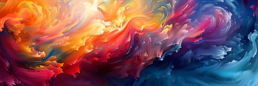 Captivating Explosion of Vibrant Colors and Dynamic Energies in an Abstract Visionary Masterpiece