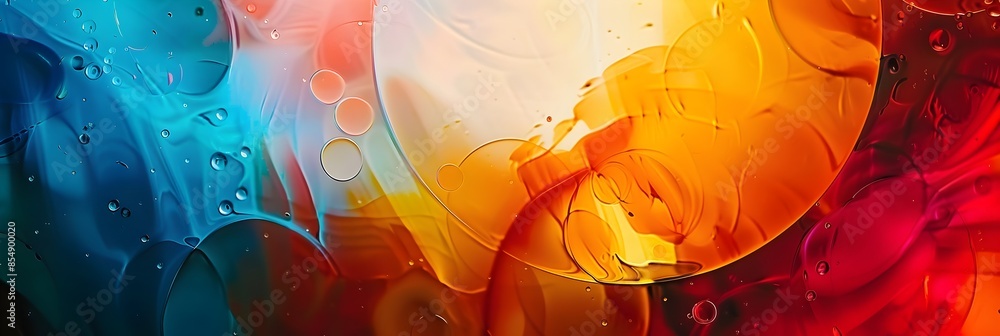 Aufkleber captivating fluid abstract of vibrant color explosion and metamorphic shapes in dynamic motion