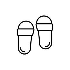 Slippers outline icons, minimalist vector illustration ,simple transparent graphic element .Isolated on white background