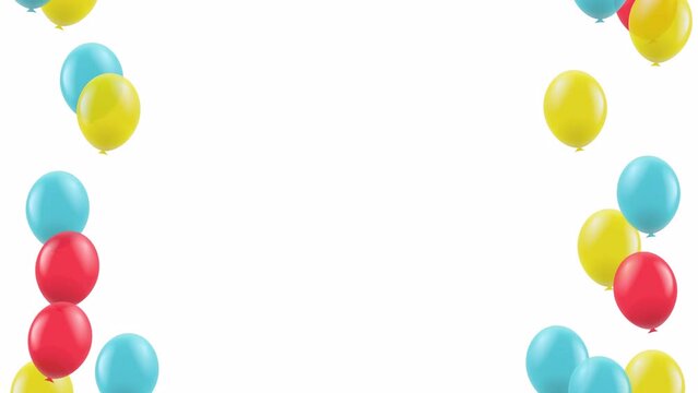 Animation of flying balloons on a transparent background. Transparent background with alpha channel
