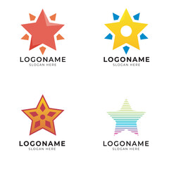 Obraz premium colorful star abstract logo icon set
