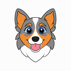 The cartoon head of a Shepherd dog,flat style vector illustration design.