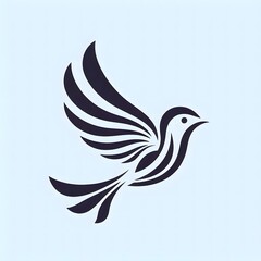 Fototapeta premium AI Generate of Flying Sparrow in Elegant Style with Minimal Geometric Form. Vector, Logo, Symbol. Businesses related to nature, vacational resort, travelling, tourism fashion, etc.