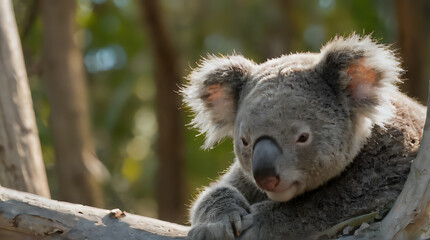 Obraz premium a koala bear that is sitting on a tree branch