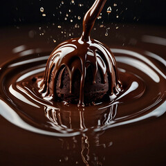 Chocolate pool liquid chocolate Background Chocolate swirls