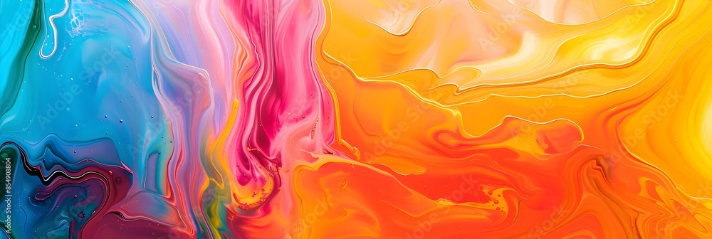 Aufkleber fluid fusion a captivating interplay of vibrant colors and dynamic movement