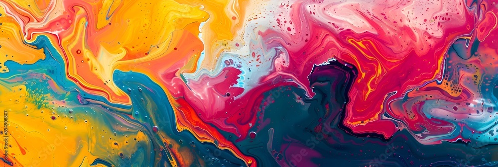 Poster Fluid Masterpiece of Dynamic Colors and Expressive Movements in Abstract Digital Art description This image is a stunning display of abstract digital