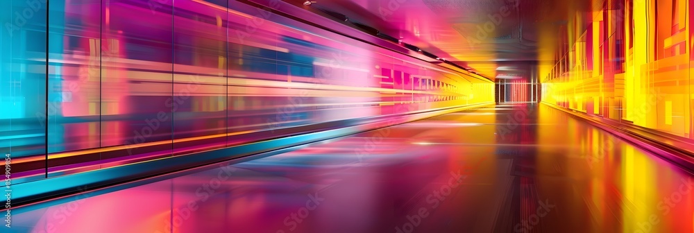 Aufkleber High Speed Luminescent Architectural Passage with Vibrant Chromatic Illumination and Dynamic Movement