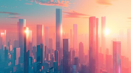 Cityscape at Sunset.