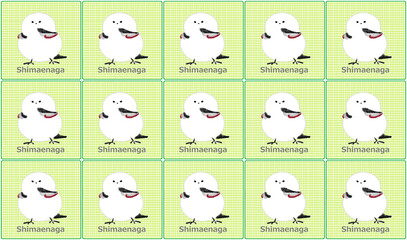 シマエナガ壁紙 3 (緑)