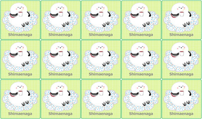 シマエナガ壁紙 2 (緑)