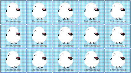 シマエナガ壁紙 6 (青)