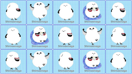 シマエナガ壁紙 2 (青)