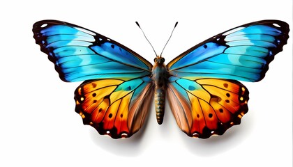 Fototapeta premium Colorful butterfly on white background, Ai Generated