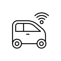 Smart car outline icons, minimalist vector illustration ,simple transparent graphic element .Isolated on white background