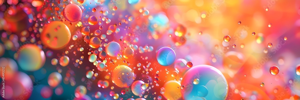 Leinwandbilder mesmerizing colorful fluid bubbles in kaleidoscopic refractive illusion with iridescent shimmer and 