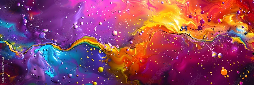 Fototapete mesmerizing cosmic explosion of vibrant colors and fluid abstractions igniting the imagination with 