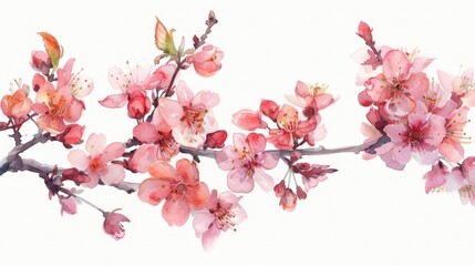 Spring blossoms depicted in a watercolor painting
