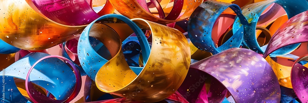 Poster mesmerizing kaleidoscopic swirls of vibrant colors and shapes