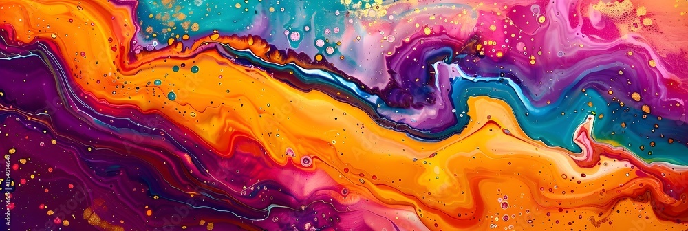 Leinwandbilder mesmerizing liquid cosmic canvas a vibrant psychedelic of color motion and the boundless wonders of 