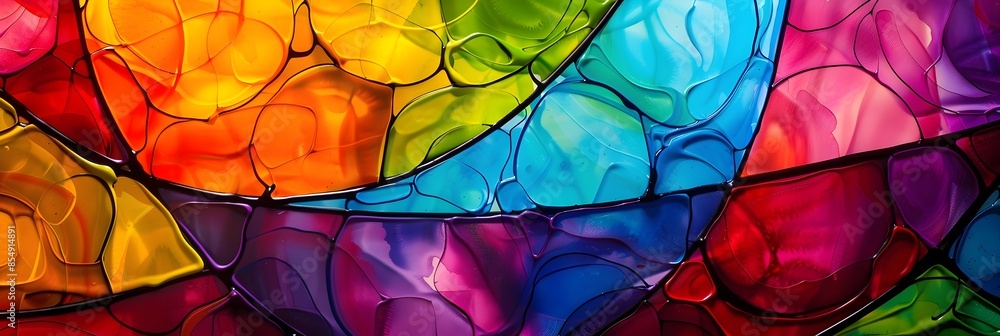Aufkleber mesmerizing prismatic glass mosaic backdrop of dazzling multicolored shapes and patterns