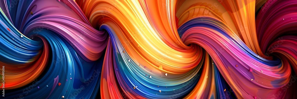 Poster mesmerizing swirl of vibrant colors and dynamic motion in a digital masterpiece