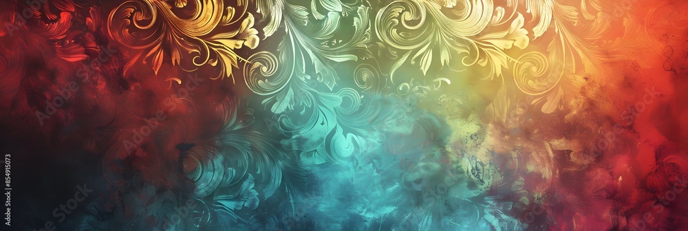 Poster mesmerizing swirls of vibrant color and light painting a captivating abstract landscape