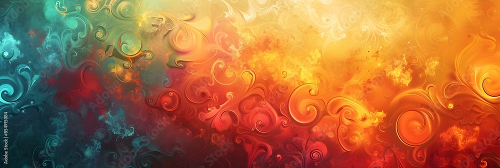 Poster mesmerizing swirls of vibrant hues and fluid movements transporting the viewer into a dreamlike real